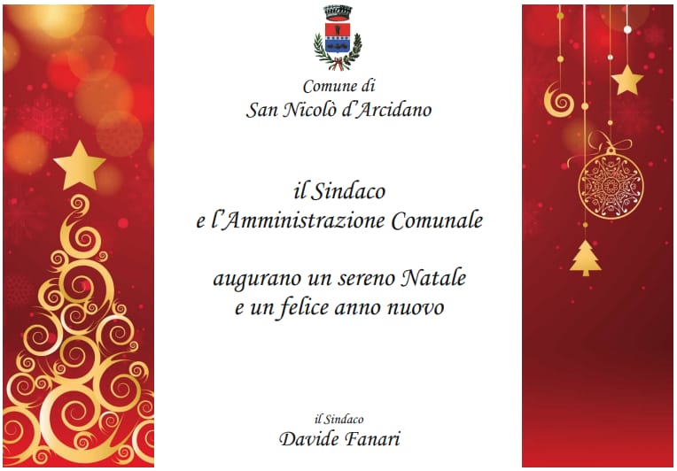 Auguri di un sereno Natale e di un felice Anno Nuovo