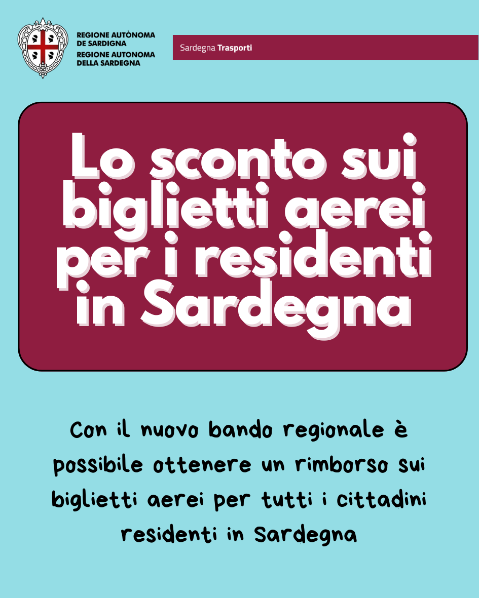 Sconto sui biglietti aerei per i residenti in Sardegna