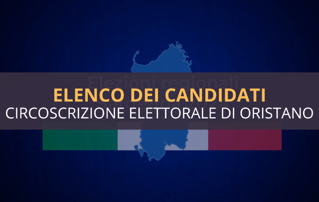Elezioni Regionali 2024 - Elenco dei candidati - Circoscrizione elettorale di Oristano